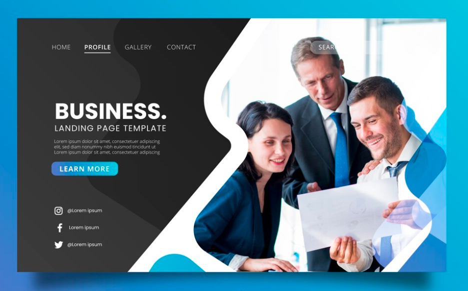 Business landing page