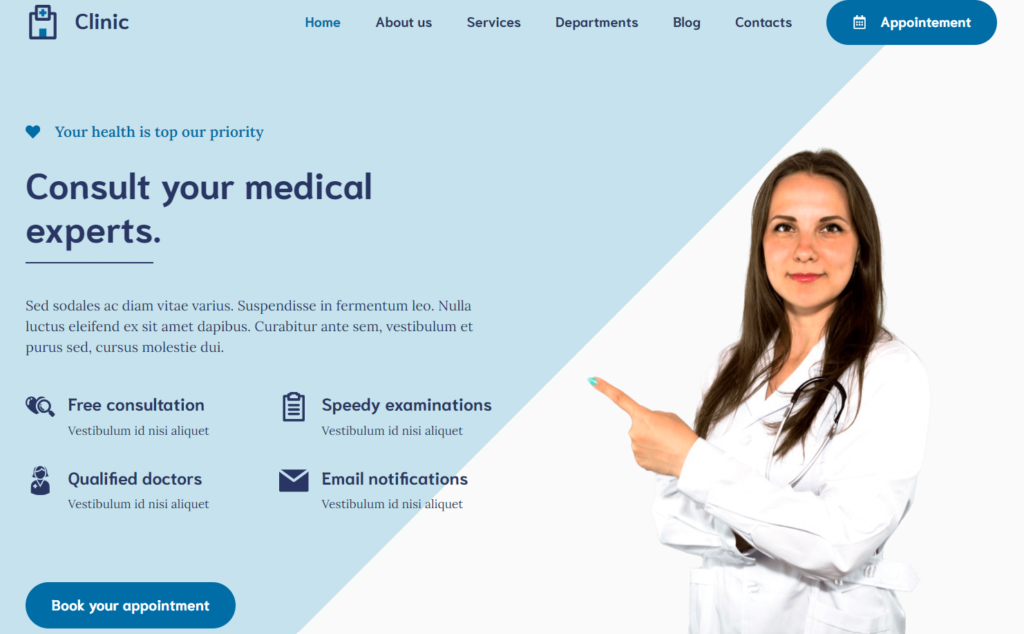 Clinic Website Template