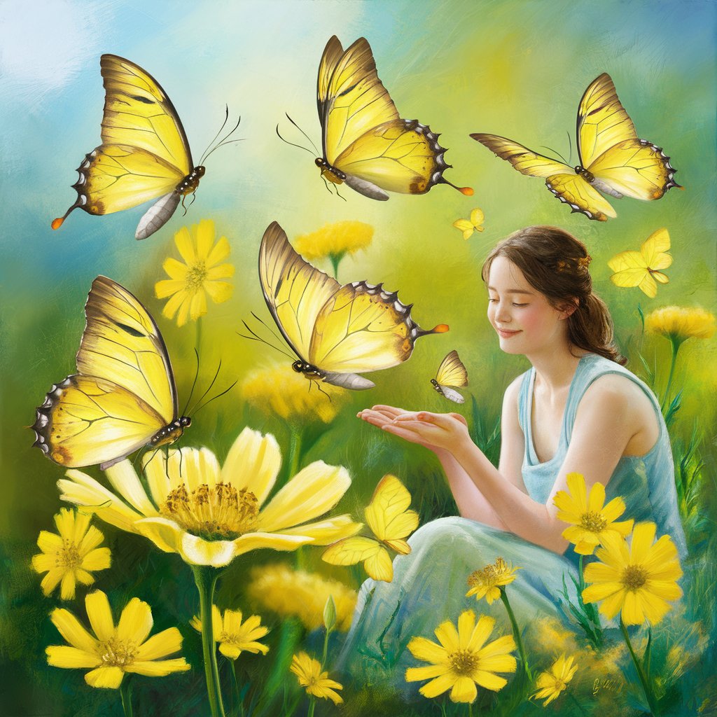 Meanings such as Joy, Happiness and Transformation of Yellow Butterflies