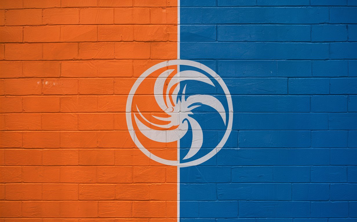 Combination of Blue and Orange colors