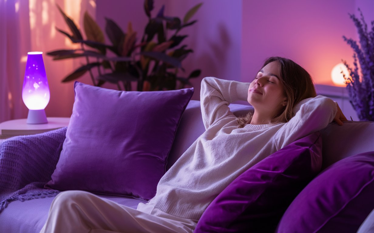 Purple color effects on Relaxation